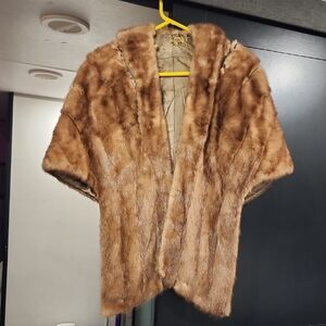 Elegant Brown Fur Shawl